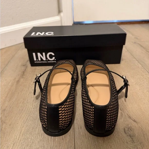 INC International Concepts Black Mesh Flats - Picture 3 of 5